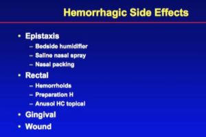 Hutson 10 Hemorrhagic Side Effects